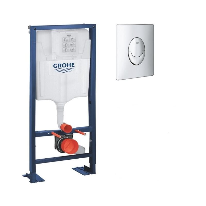 Bati support pour wc Solido avec plaque de déclenchement chrome - Grohe