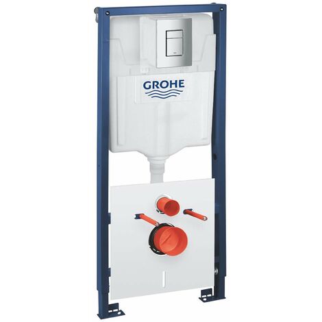 Grohe – Bâti-support WC suspendu 1,20 m – Plaque de déclenchement Even chrome – Réservoir double volume 6-9 l – 39930000