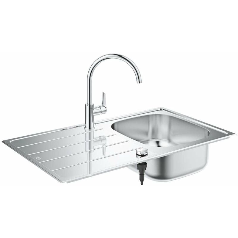 Grohe - viers - Ensemble évier K200 et mitigeur BauEdge, inox brossé / chrome 31562SD1