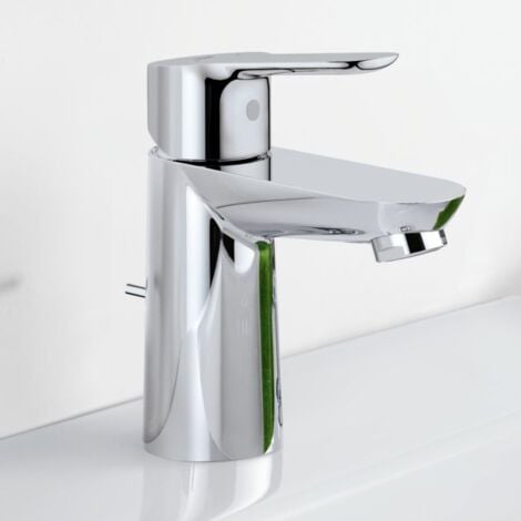 Grohe BauEdge Waschtischarmatur 23328000 mit Ablaufgarnitur, Wasserhahn, Bad