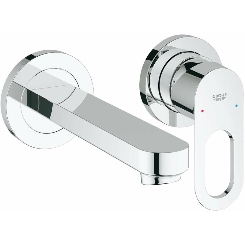 Grohe - BauLoop - Mitigeur de lavabo encastré avec corps d'encastrement, installation 2 trous, chrome 20289000