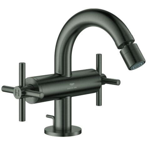 Grohe Bidet-Zweigriff-Armatur Atrio 1/2", m Kreuzgr., hd graphite gebürstet