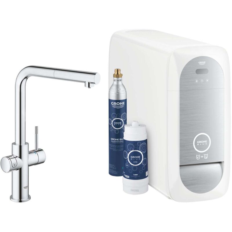 Grohe - Blue Home - Mitigeur d'évier avec fonction filtrante et unité réfrigérante, chrome 31539000