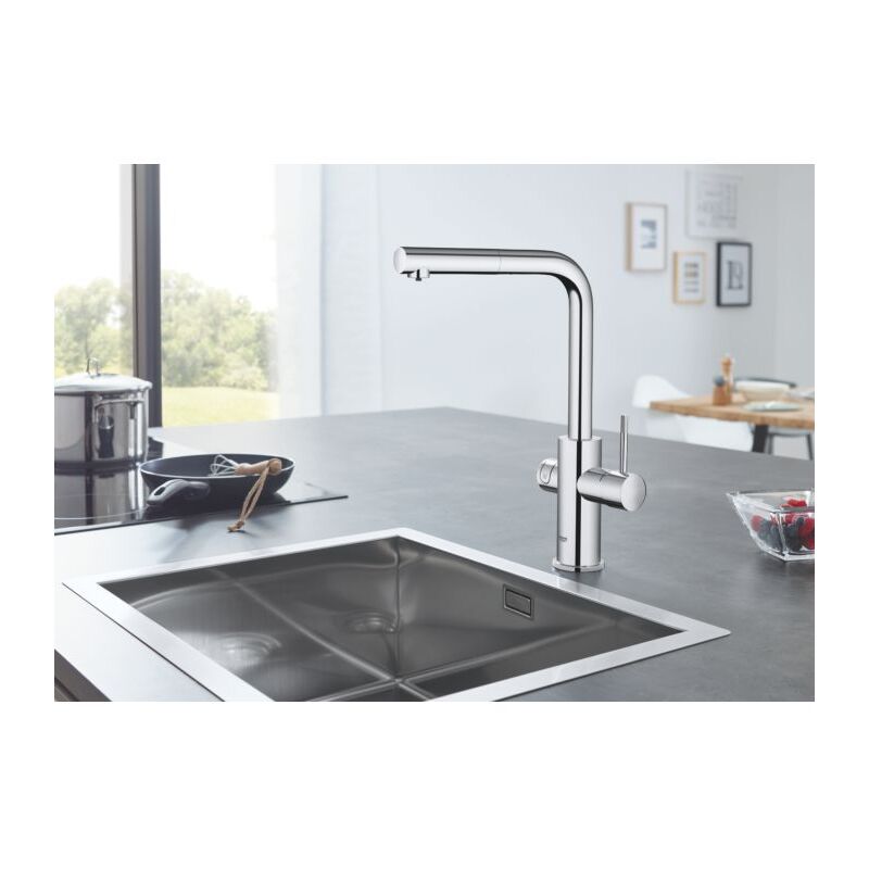 Grohe - Blue Home - Mitigeur d'évier avec fonction filtrante et unité réfrigérante, chrome 31539000