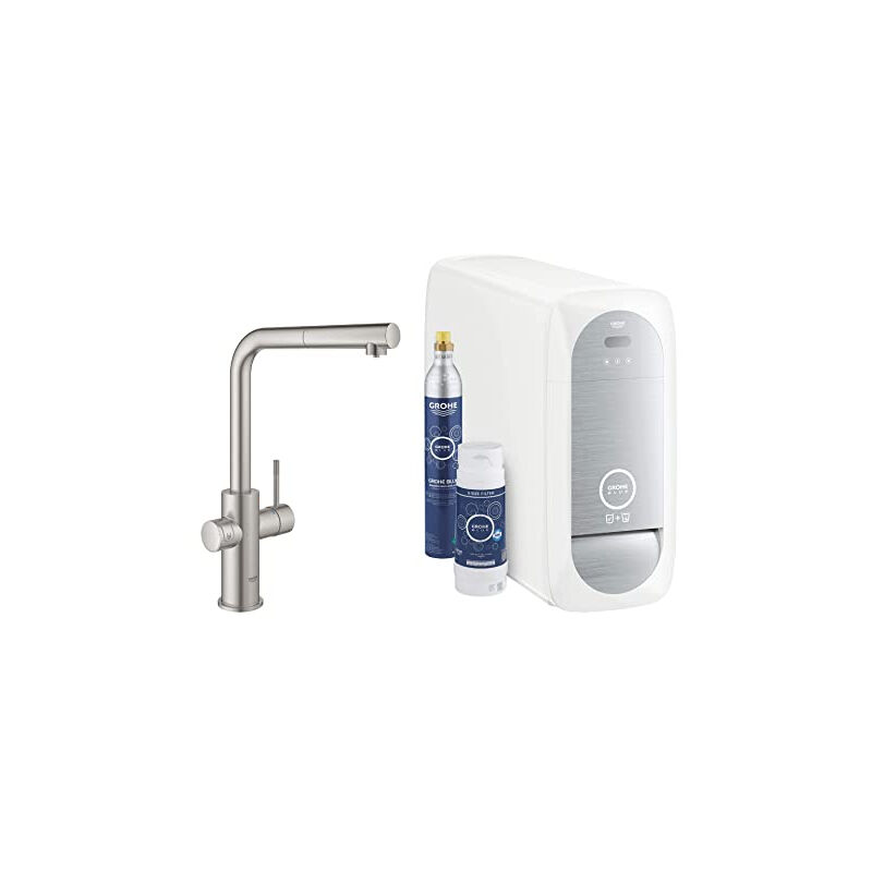 Grohe - Blue Home - Mitigeur d'évier Connected, avec unité réfrigérante et filtration, supersteel 31539DC0