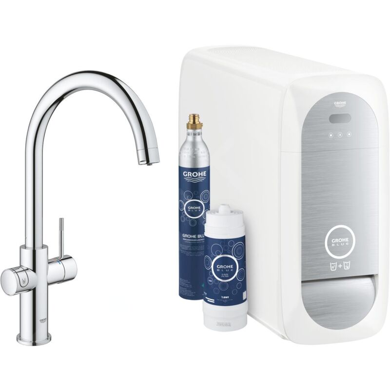 Grohe - Blue Home - Mitigeur d'évier Connected, avec unité réfrigérante et filtration, chrome 31455001