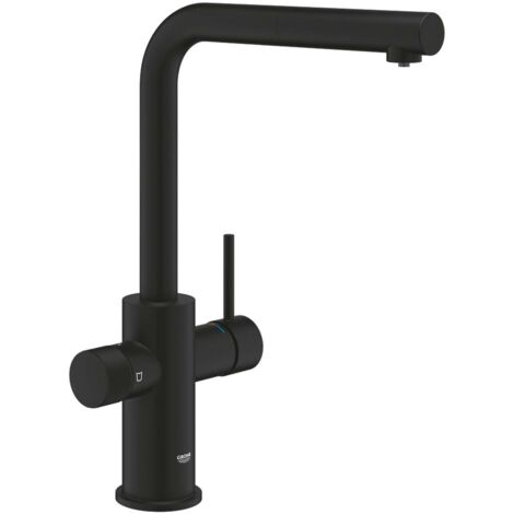 Grohe Blue Pure - Miscelatore da lavello Minta con funzione di filtraggio e bocca di erogazione estraibile, phantom black 30590KF0