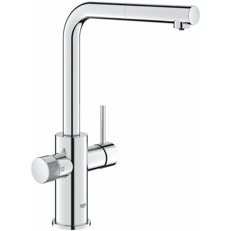 Grohe Blue Pure - Mitigeur d'évier Minta avec filtration et manchon de fermeture extractible, chrome 30601000