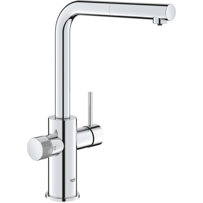 Grohe - Blue Pure - Mitigeur d'évier Minta avec filtration et manchon de fermeture extractible, chrome 30601000