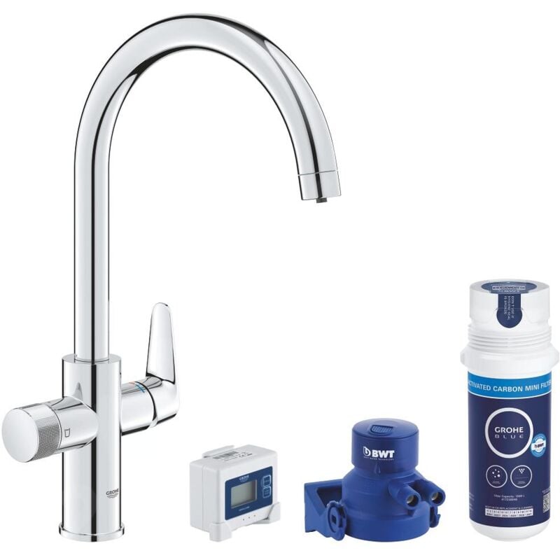 Grohe - Blue Pure - Set de mitigeur d'évier StartCurve avec filtration, chrome 30593000