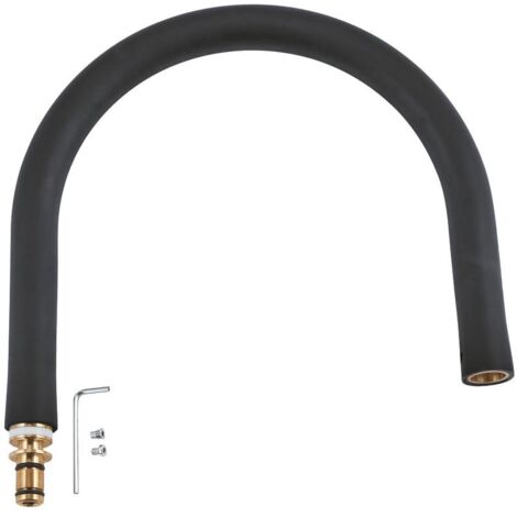 Grohe Brauseschlauch GrohFlexx Softschwarz flexibler, hygienischer Santopren-Schlauch für Essence Küchenarmatur