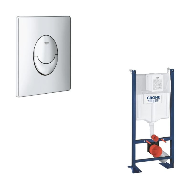 Bâti support wc Rapid sl Project avec plaque de commande Skate Air Rapide sl chromé - Grohe