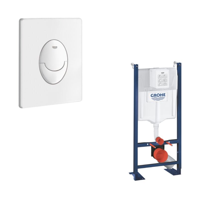 GROHE Bâti support wc Rapid SL Project + Plaque de commande Skate Air Blanc alpin