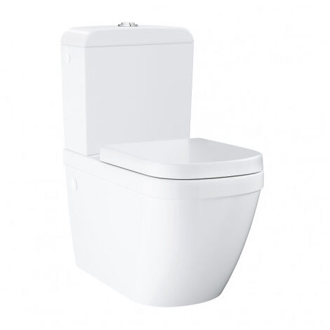 Grohe Ceramic Stand-WC-Set Triple Vortex WC + Spülkasten + Abnehmbarer WC-Deckel, Alpinweiß (39462Classic1)