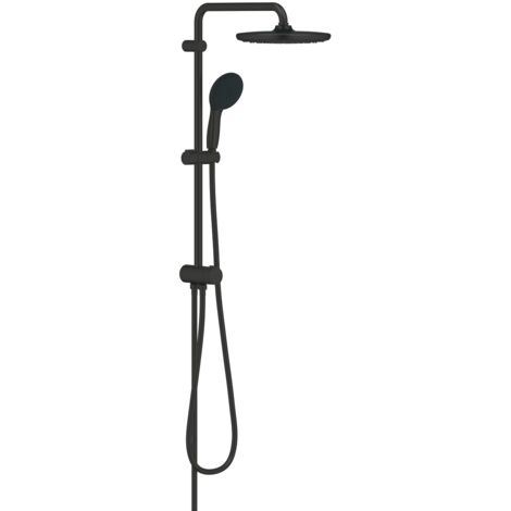 Grohe – Colonne de douche noire 250mm – Finition métal – 3 modes de jet – Longueur flexible 1,25m – Installation murale – Technologie DreamSpray