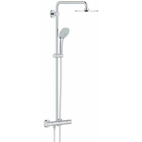 Grohe – Colonne de douche thermostatique avec mitigeur Aquadimmer – Douche de tête Rainshower 210mm – Chrome éclatant – 27964000