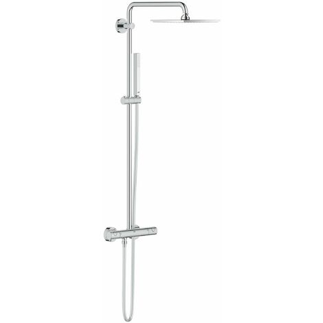 Grohe – Colonne de douche thermostatique avec mitigeur Aquadimmer – Douche de tête Rainshower Allure 230 – Flexible 1750mm – 26187000