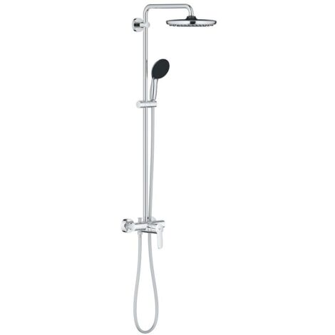 Grohe – Colonne de douche thermostatique avec mitigeur – Douche de tête 250 mm – 2 jets – Finition chrome – Longueur flexible 1750 mm – 26679001