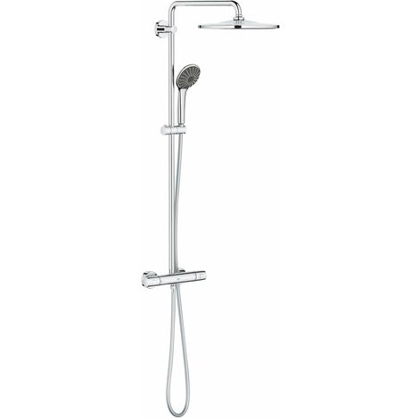 Grohe – Colonne de douche thermostatique avec mitigeur Precision Joy – Douche de tête Vitalio Rain 310mm – 3 jets – Flexible 1750mm – 26400001