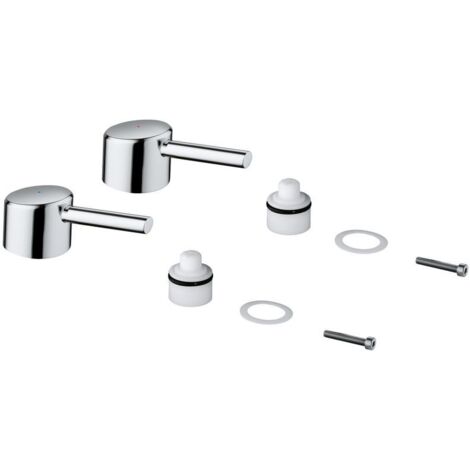 Grohe Concetto Griffpaar Markierung Blau/Rot für Rapido SmartBox, Chrom