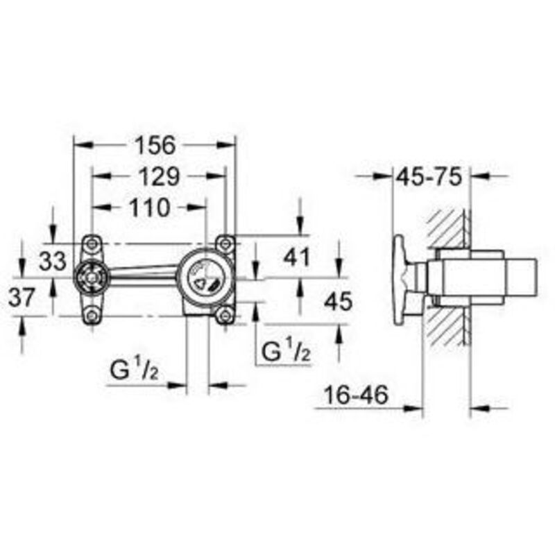 Allure partie encastrable pour robinet mural 2 trous chrome - Grohe