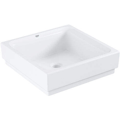 Grohe Cube Céramique - Lavabo sans trop-plein, 400x400 mm, PureGuard, blanc alpin