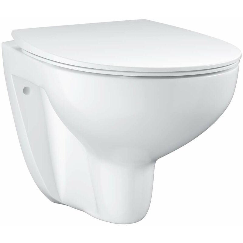 Bau Ceramic - wc suspendu avec abattant Slim, softclose, rimless, blanc alpin 39899000 - Grohe