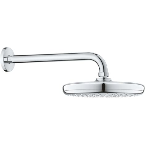 Grohe – Douche de tête 210 mm – Jet pluie – Bras de douche 286 mm – Finition chrome résistante aux rayures – Technologie EcoJoy
