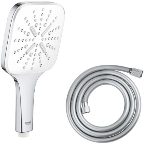 GROHE Douchette 3 jets Vitalio Smartactive chrome carré avec flexible 200  et support carré