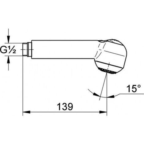 GROHE Douchette à jet double pour robinets d'évier Eichelberg Al Dente, chrom, 44055126