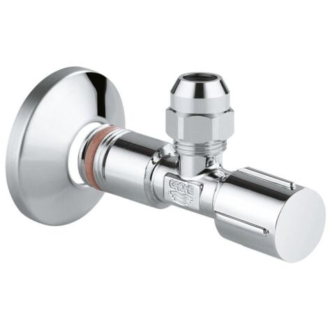 Grohe Eckventil Chrom, langer Schubschaft, selbstdichtendes Anschlussgewinde, Wandanschluss 1/2", Abgang 3/8"