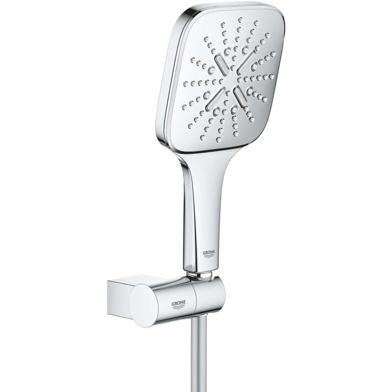 Grohe - Rainshower Smartactive 130 Cube Douchette à main avec support mural + Flexible 1,5m, Chrome (26588000)