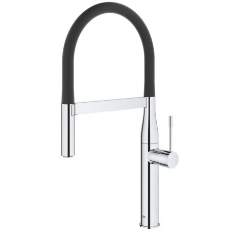 Grohe Essence 1-Loch-Einhand-Spültischbatterie ausziehbare Profibrause, Chrom, Professional Edition