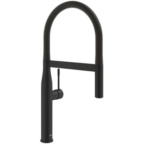 Grohe Essence 1-Loch-Einhand-Spültischbatterie mit Profibrause Phantom Black, Professional Edition