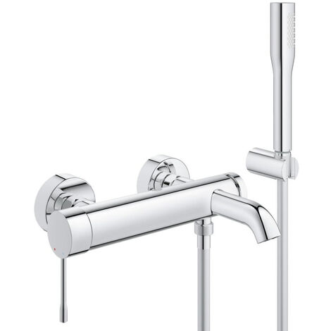 Grohe Essence Einhand-Wannen-/Brausebatterie 1/2 + 1-Strahl-Handbrause, Chrom (G-33628001)