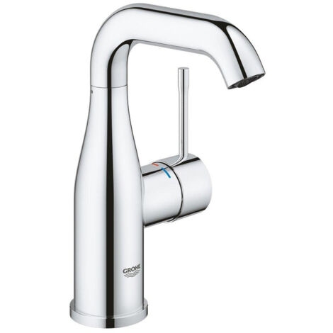 GROHE Essence Ensemble de robinet à poser - bec 11,4 cm - taille M - avec corps lisse - comprenant bonde push-open - chrome