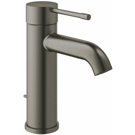 Grohe Essence - Miscelatore monocomando per lavabo, con sistema di scarico, grafite scura spazzolata 23589AL1