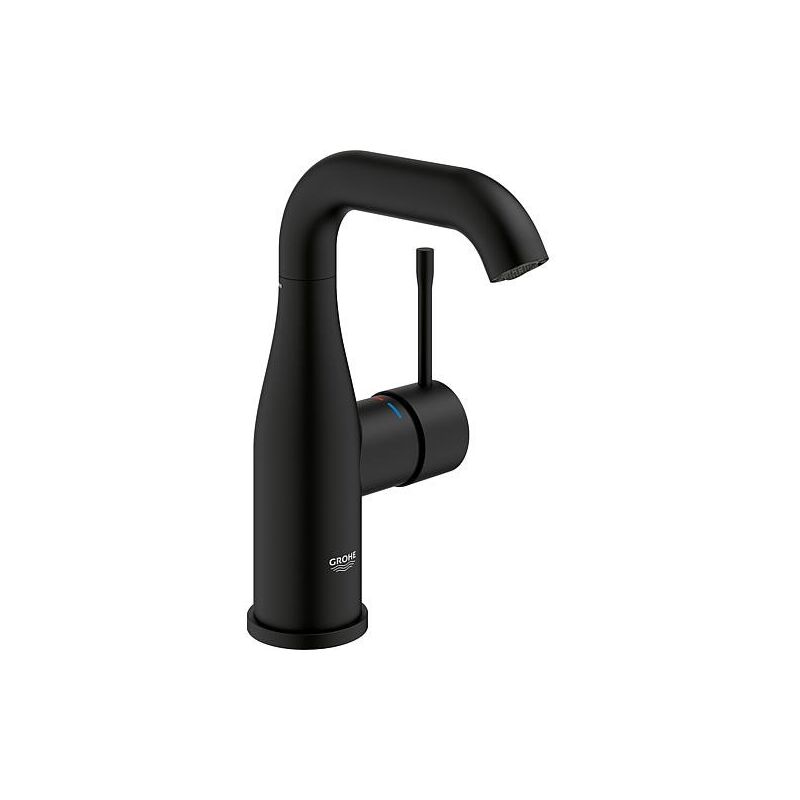 Grohe - Mitigeur de lavabo Essence M-Size, phantom black, commande latérale pivotante, sans garniture d'écoulement