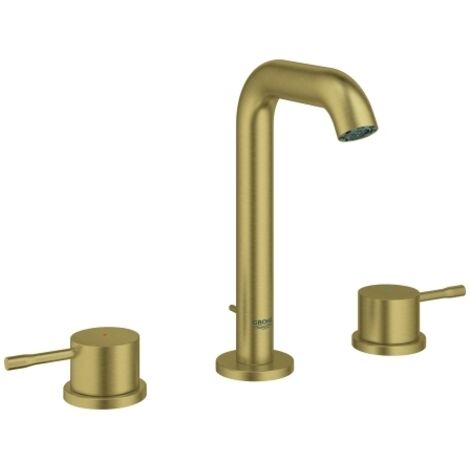 Grohe Essence - Waschtischarmatur mit Ablaufgarnitur, 3-Loch-Montage, Cool Sunrise gebürstet 20296GN1