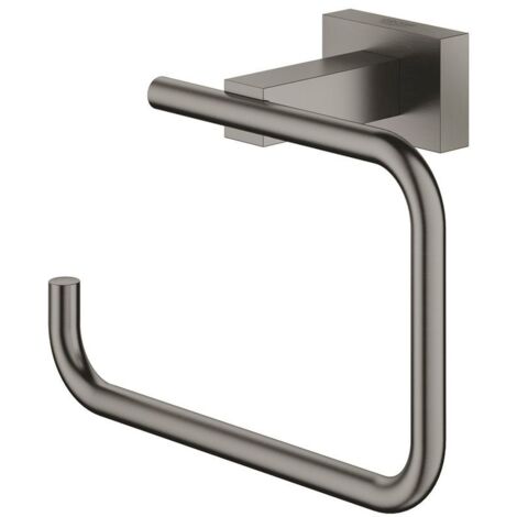 Grohe Essentials Cube WC-Papierhalter, Toilettenpapierhalter, ohne Deckel, Hard Graphite gebürstet