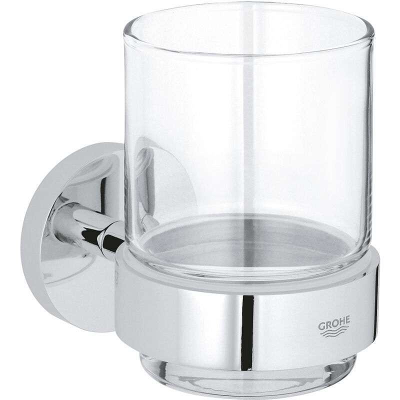 Essentials Crystal glass with holder, Chrome (40447001) - Grohe