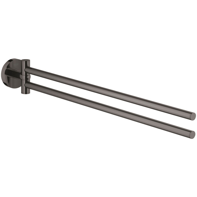 Grohe - Essentials Porte-serviettes en métal avec 2 bras pivotants, Hard Graphite (40371A01)
