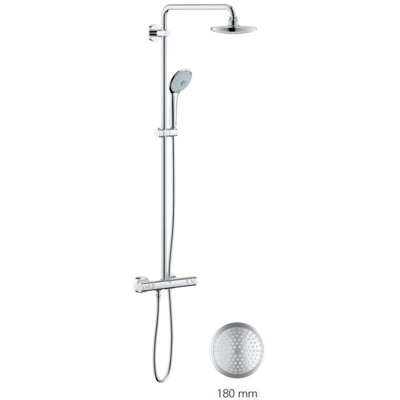 Euphoria System 180 Shower column with thermostatic mixer + anti-limescale accessory washball (27296001) - Grohe