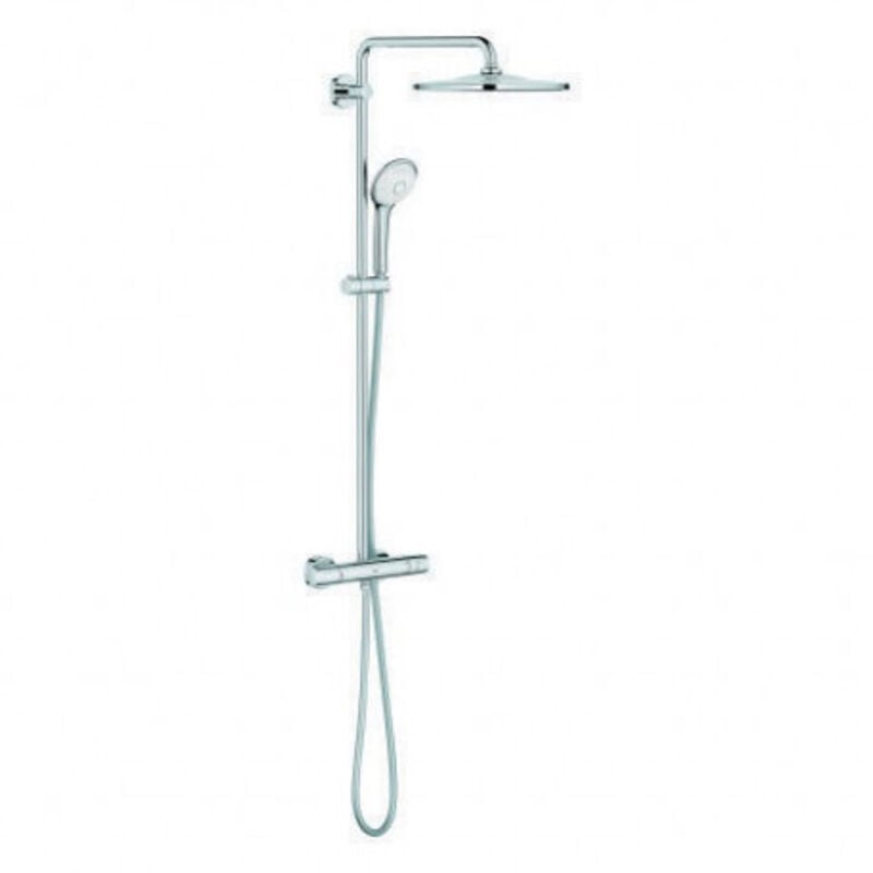 Euphoria Ensemble de douche pluie à poser - douche principale 31cm - douchette ronde - thermostatique - chrome - Grohe