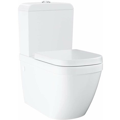 Cuvette WC rétro blanche avec réservoir haut et abattant blanc