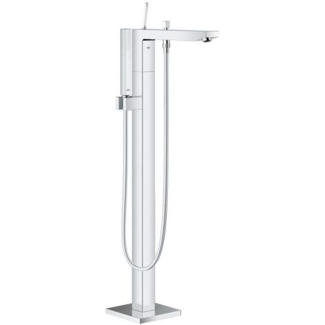 Grohe Eurocube Joy 1-Loch-Einhand-Wannenbatterie Fertigmontageset Bodenmontage, Chrom
