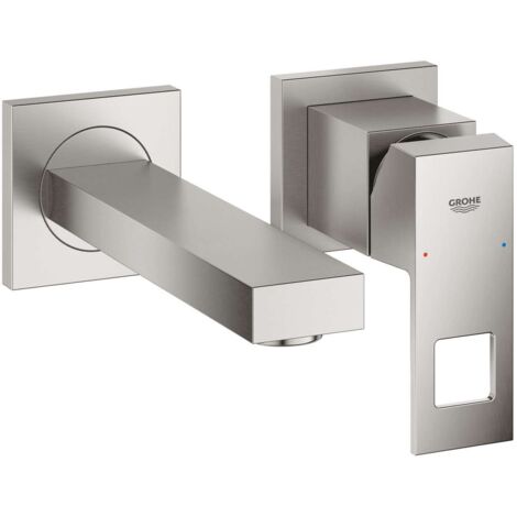 Grohe Eurocube - Miscelatore ad incasso per lavabo, montaggio a 2 fori, supersteel 19895DC0