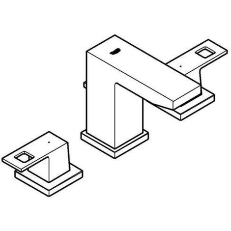 Grohe Eurocube - Waschtischarmatur mit Ablauf, 3-Loch-Montage, Hard Graphite gebürstet 20351AL0