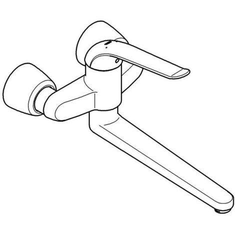 Grohe Euroeco Special Einhand-Waschtischbatterie, Wandm., Ausladung 342mm, 46mm Keramikkartusche, Hebellänge 170mm, Chrom
