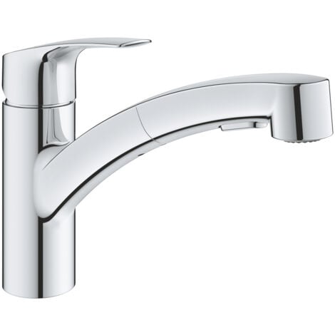 Grohe Eurosmart Einhebel-Spültischmischer 1/2″ mit herausziehbarer Doppelstrahlbrause, Chrom (G3030510F)